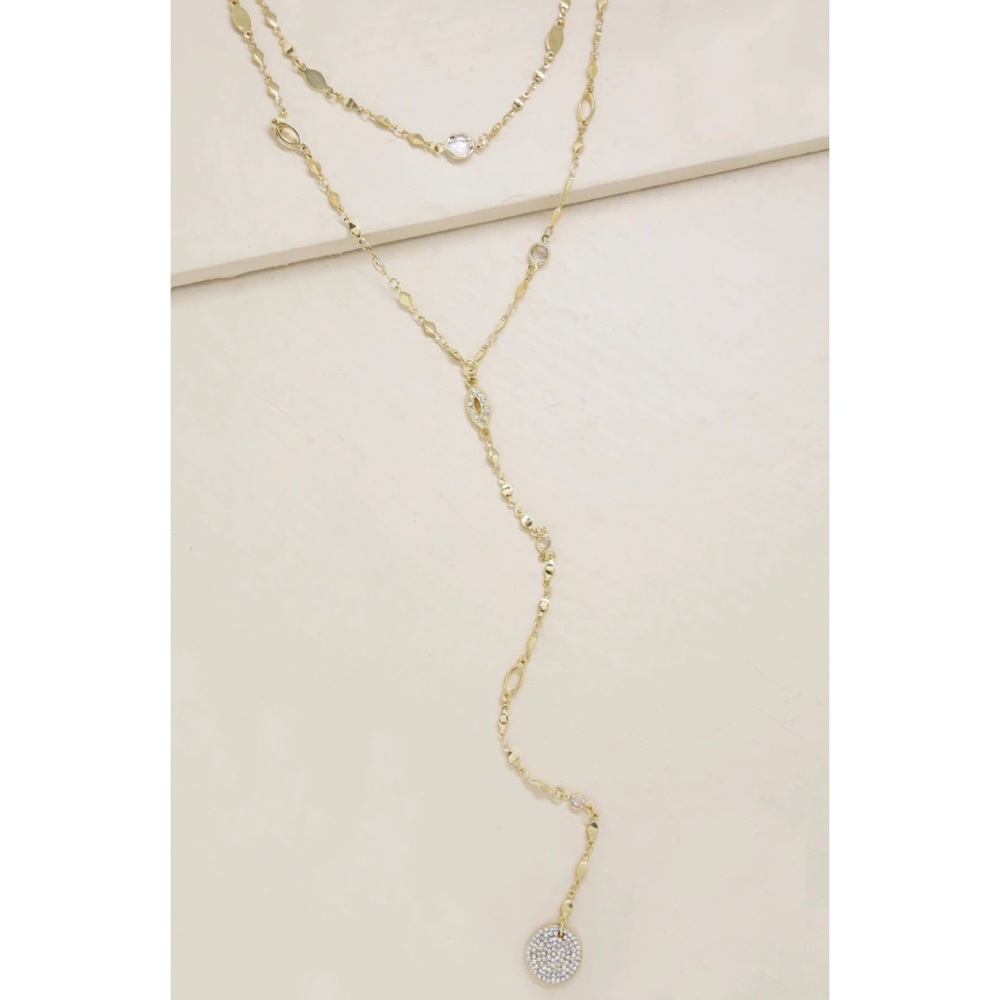 Ettika Crystal 18K Gold Plated Lariat Necklace